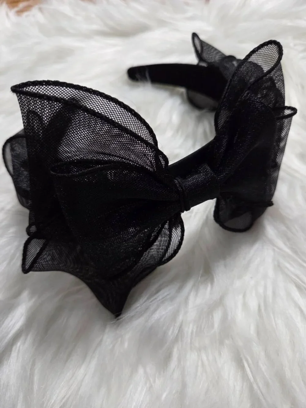 Set of 4 Black Bow Headbands